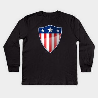 Shiny American shield Kids Long Sleeve T-Shirt